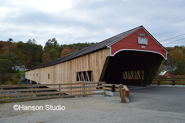 Bath, NH - Bath Bridge - Front and Side - Fall